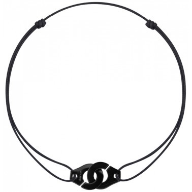 Bracelet Dinh Van Menottes R En Titane Noir Sur Cordon